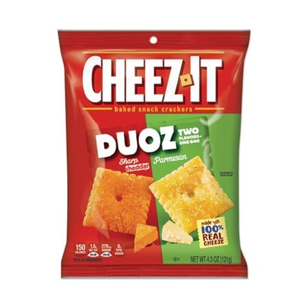 Kelloggs Cheez-It Duoz Crackers, Sharp Cheddar And Parmesan, 4.3 Oz Bag, 6PK 57728
